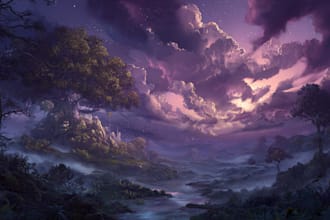 digitally paint fantasy landscape