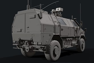 visualize 3d modern military truck,armor model, offroad car,bodykit for printing