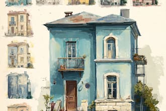 draw a watercolor landscape illustration