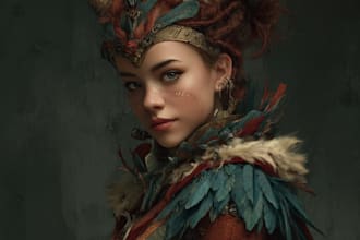 draw a unique role playing game character portrait