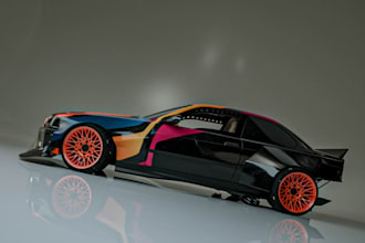 fully 3d custom digital car model, widebody kit, wheel, beamng car,car animation