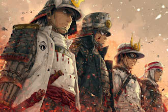 draw history and military anime, fan arts, and characters