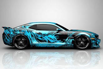 draw professional car wrap, van wrap any vehicle wrap