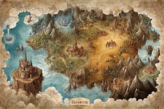 make fantasy city map for dnd map illustration world vector map