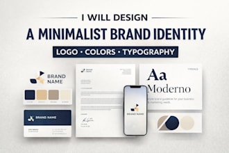 design a minimalist brand identity logo colors and typography