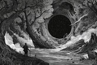 create dark art illustration