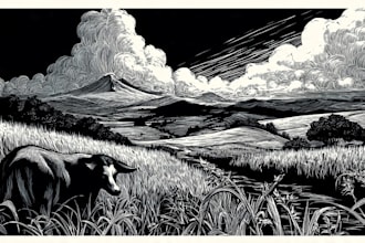 create a linocut illustration