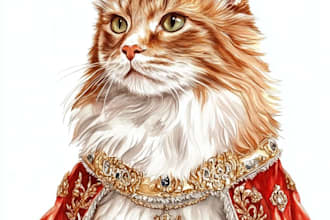 create pet portrait, dog portrait, cat portrait drawing