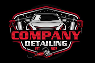 design automotive auto detailing mechanical and car wash logo