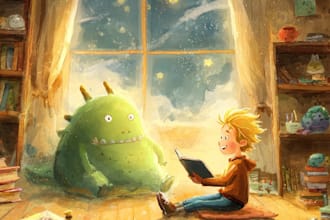 illustrate children story book illustration, kids story