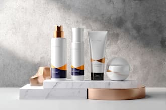 design minimalist cosmetic and supplement label packaging