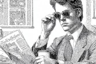 draw a hedcut wsj portrait style from photo