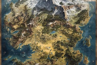 draw a custom map for fantasy, scifi, book or boardgame