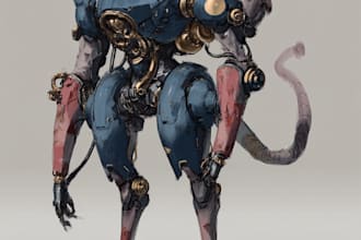 create robots and concept art of futuristic mecha