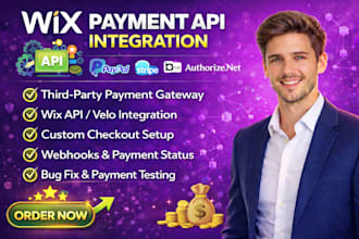 integrate third party payment methods with your wix website via API