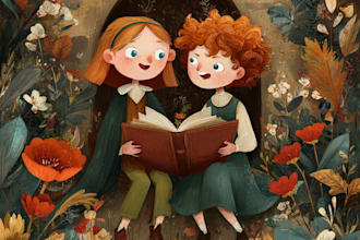 children book illustration kids cover design, story