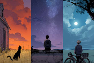 draw a comic book page illustration or webtoon episodes
