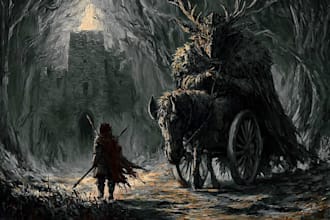 design detailed fantasy art for novels, rpgs