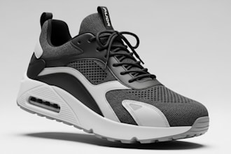 3d shoe  model, footwear design, product render, fashion 3d, pbr textures