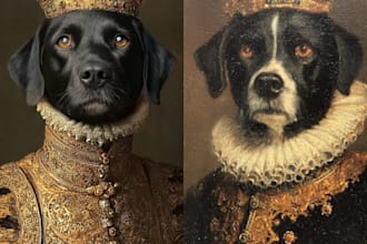 create pet portrait royal pet portrait pet and owner royal portrait portrait