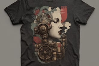 create unique vintage retro tshirt design