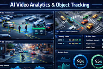 develop video processing, video analytics, object tracking system