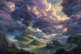 digitally paint fantasy landscape