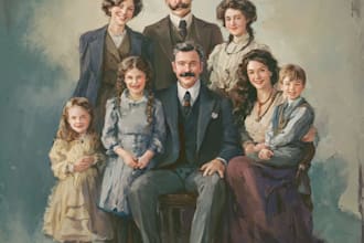 draw family portrait illustration