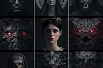 draw dark art and monsters