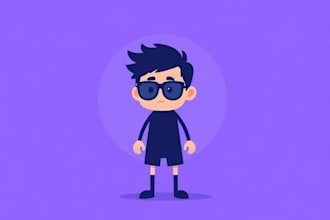 design cute flat characters and illustrations