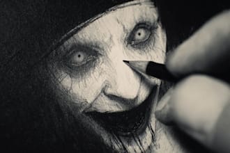 draw dark, horror, creepy art illustration