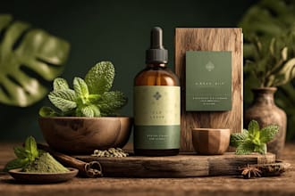 design professional herbal product poster, label packaging