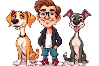 draw cartoon avatar, cartoon character, caricature,logo