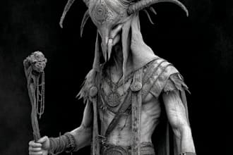 illustrate handmade horror monsters and characters