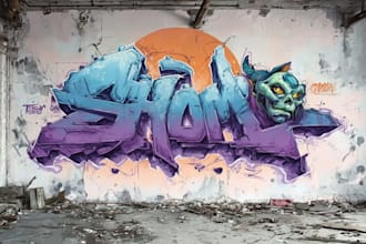 draw classic graffiti bombing letters for you