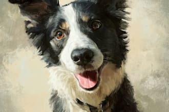 digital paint or illustrate your pet or animal
