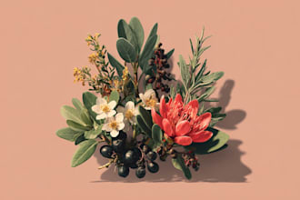 draw custom digital botanical illustrations, branding, packaging, prints