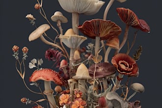 craft captivating fungi and botanical art