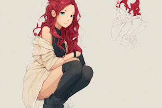 draw anime character an illustration and anime character