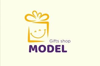 design a creative and attractive gift box logo for gift shop brand