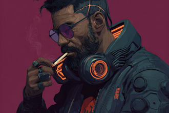 creat cyberpunk, portrait art