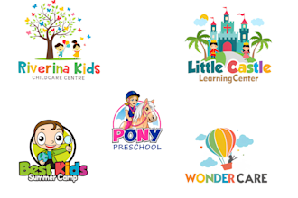 design childcare, education kids, children and toy shop kids logo