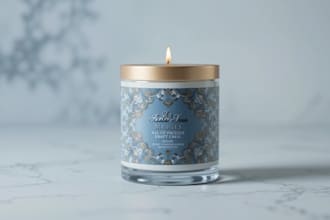 design label and packaging for candle and cosmetics business