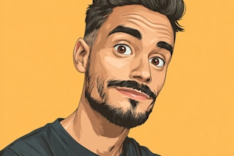 draw amazing vector cartoon portrait