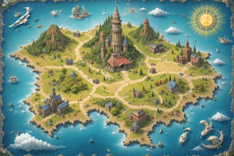 do fantasy map illustration