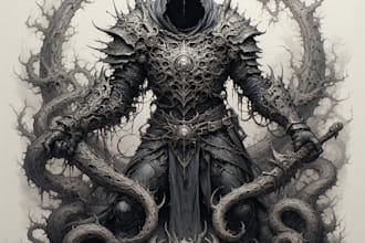 draw terrifying dark art creatures