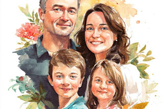 merge multiple photos into amazing watercolor
