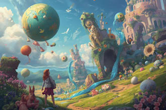 draw a surrealist or fantasy illustration