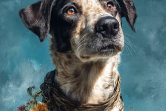 draw custom pet portrait from your favorite photo, memorial gifts