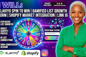 klaviyo spin to win gamified list growth form shopify market integration link ig